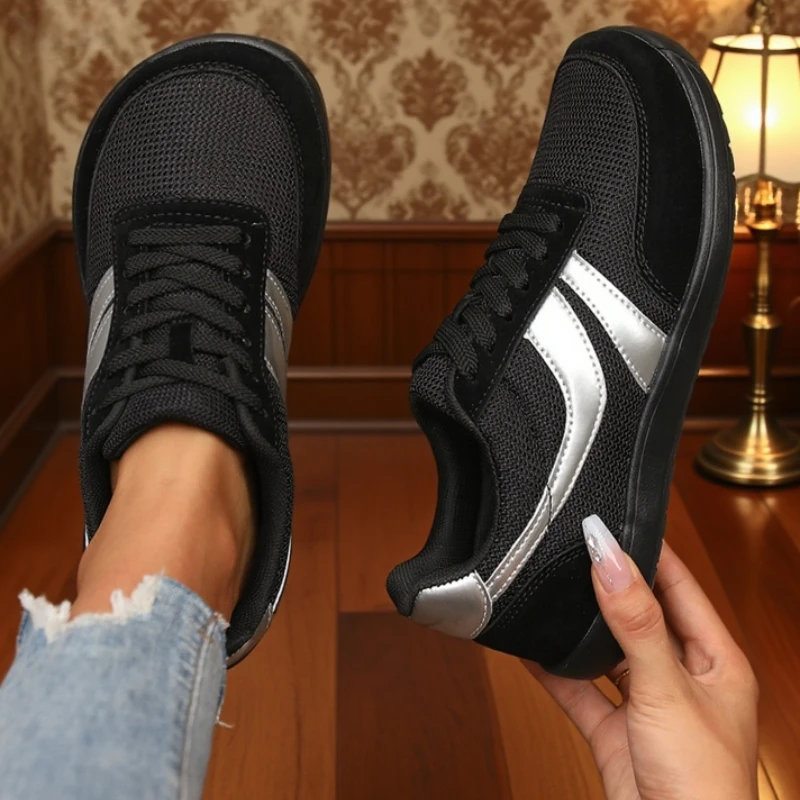 Women's Sneakers Barefoot Casual Wide Last Fashionable Canvas Flat Board Shoe 2025 New Wide Toe Breathable Mesh Running Shoes