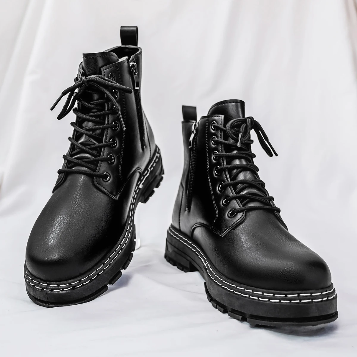 Men's High Top Denim Boots, Casual Sports Shoes, Trendy and Fashionable Men's Boots