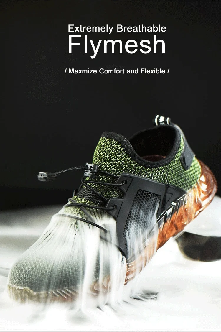 Summer Hollow Out Safety Shoes Work Shoes Steel Toe Men Puncture-protective Work Indestructible Safety Lightweight Sneakers