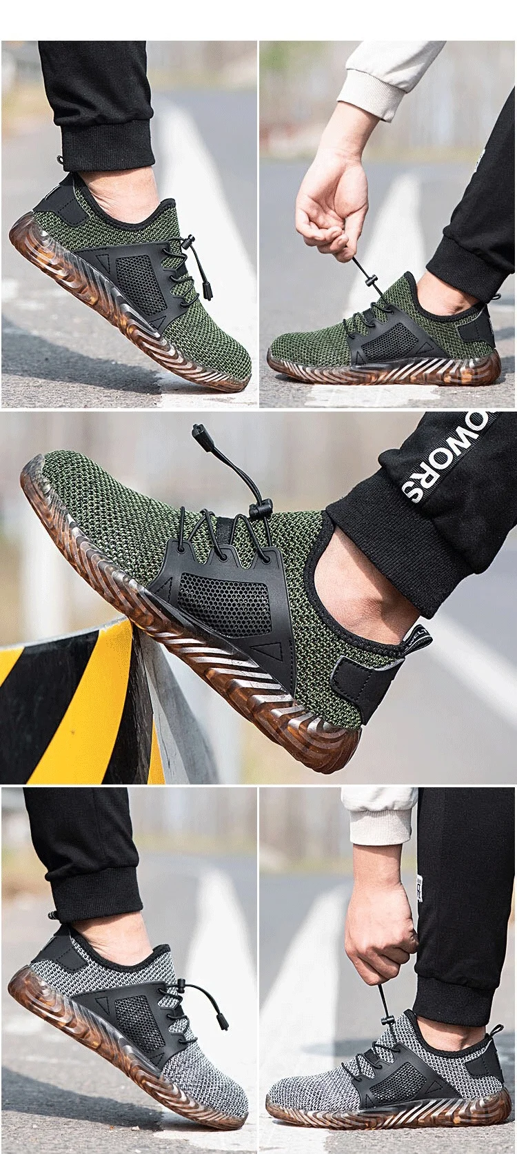 Summer Hollow Out Safety Shoes Work Shoes Steel Toe Men Puncture-protective Work Indestructible Safety Lightweight Sneakers
