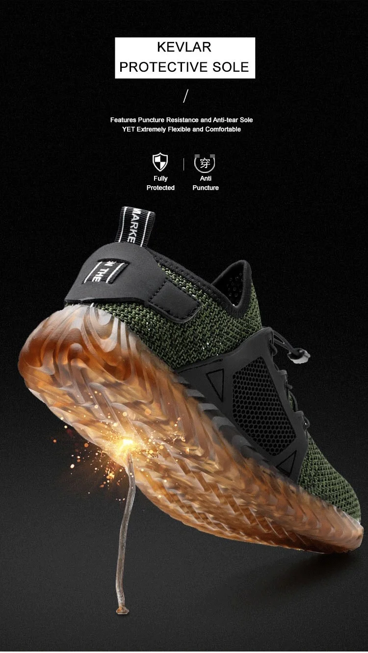 Summer Hollow Out Safety Shoes Work Shoes Steel Toe Men Puncture-protective Work Indestructible Safety Lightweight Sneakers
