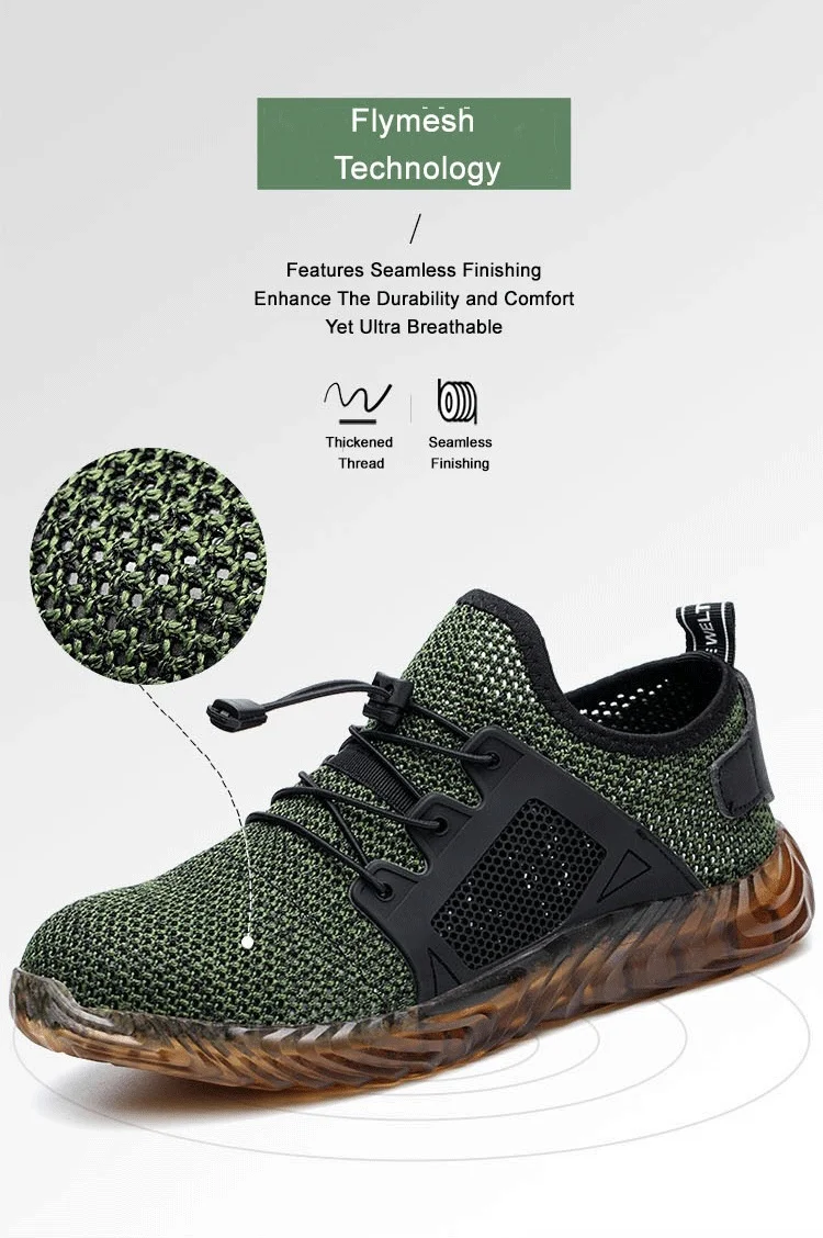 Summer Hollow Out Safety Shoes Work Shoes Steel Toe Men Puncture-protective Work Indestructible Safety Lightweight Sneakers