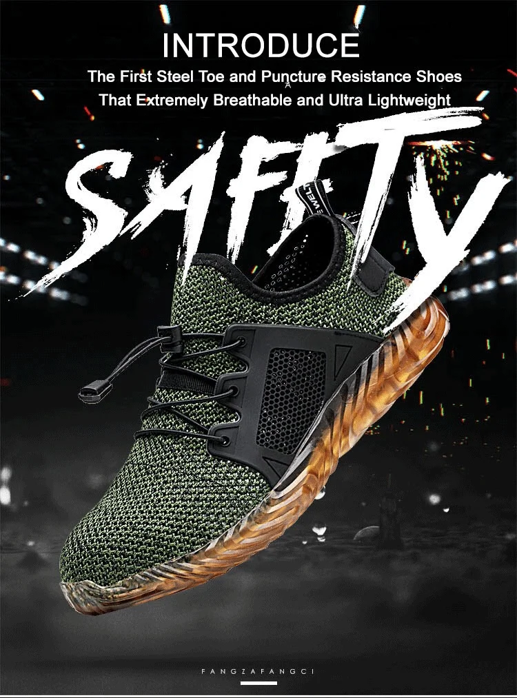 Summer Hollow Out Safety Shoes Work Shoes Steel Toe Men Puncture-protective Work Indestructible Safety Lightweight Sneakers