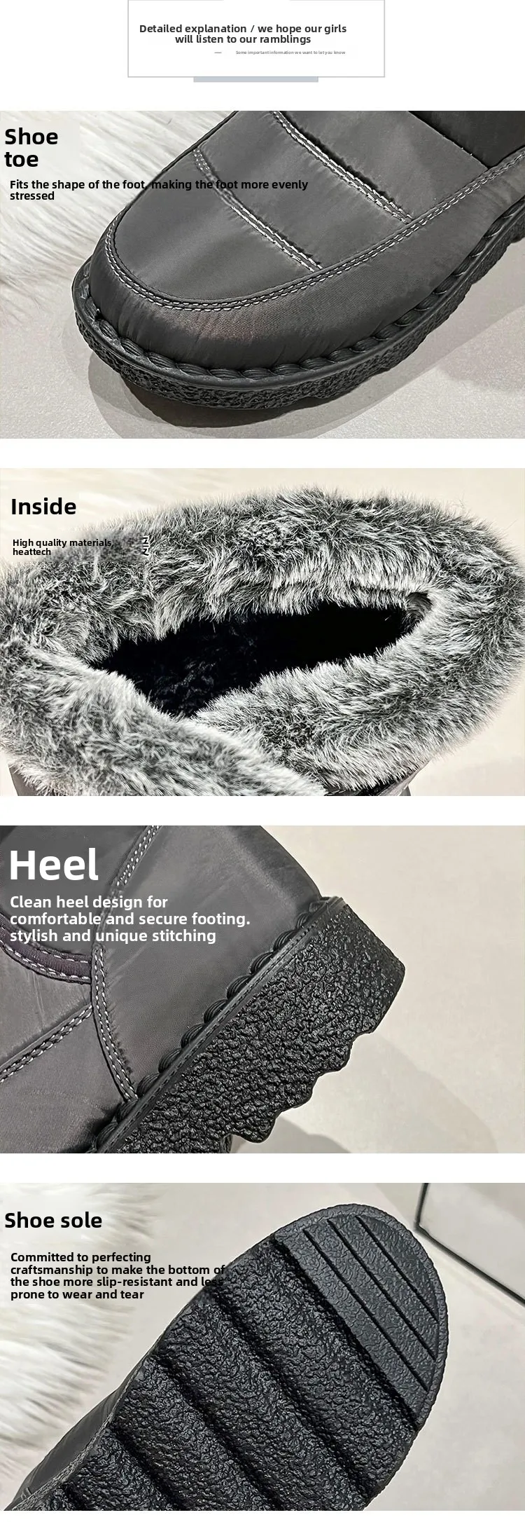 Women Waterproof Snow Boots Thick Fleece Lined Magic Tape Non Slip Sole Winter Warm Mid Calf Outdoor Boots