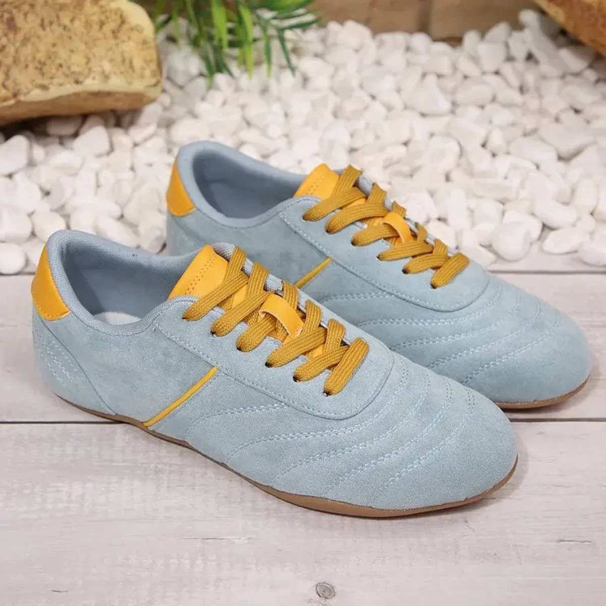 Women Natural Suede Leather Lace-up 2026 New Sneakers Round Toe Soft Comfort Casual Female Outdoor Drive/walk Shoes for Woman