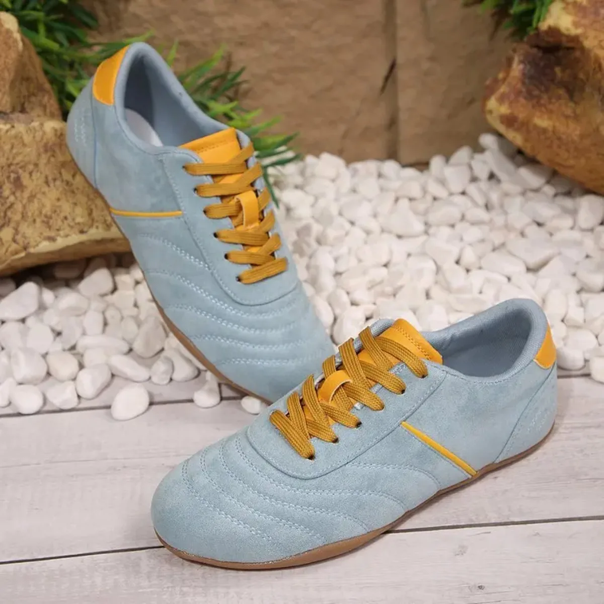 Women Natural Suede Leather Lace-up 2026 New Sneakers Round Toe Soft Comfort Casual Female Outdoor Drive/walk Shoes for Woman