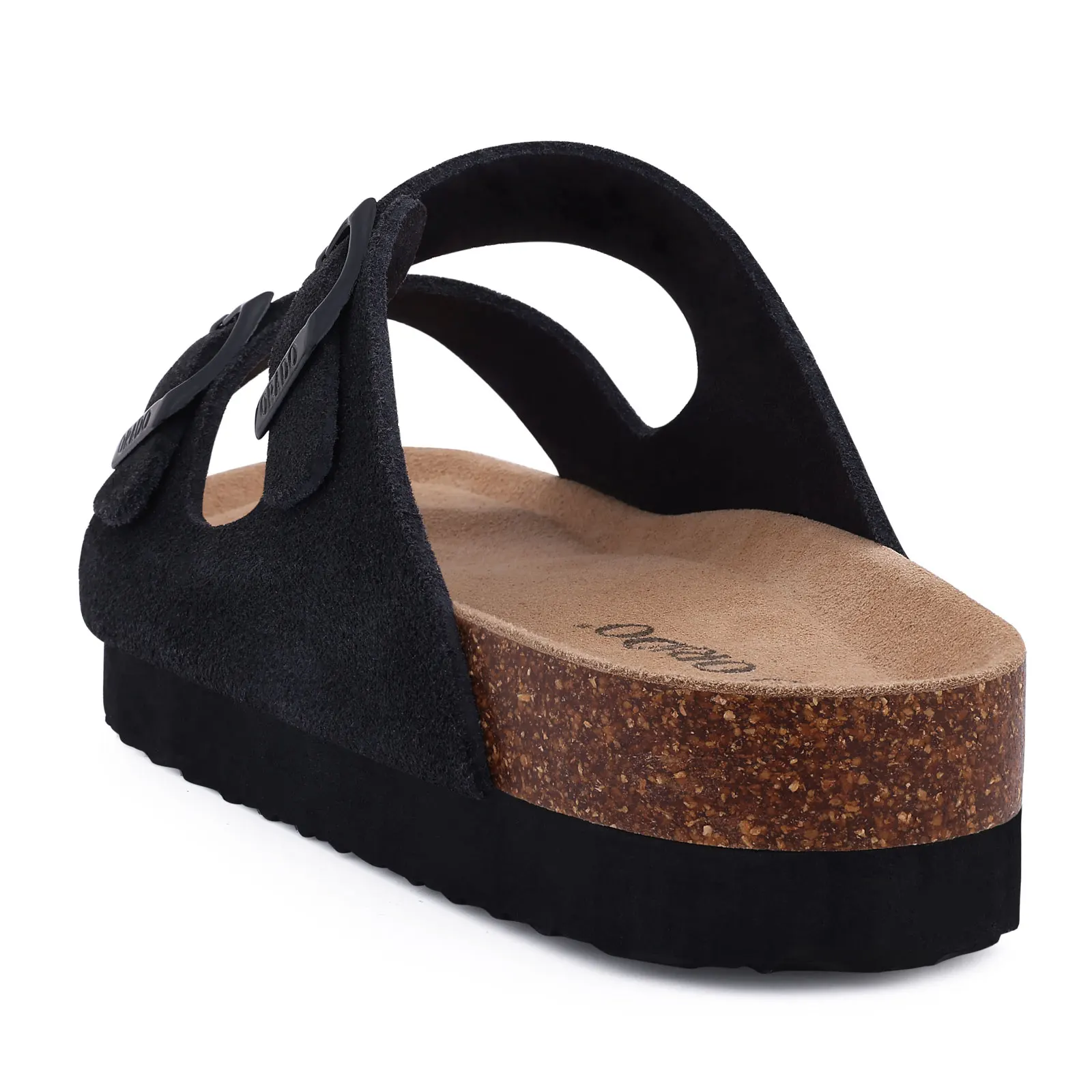 Smile Pop Classic Arizoan Men Suede Slippers Men Clogs Sandals Cow Suede Outdoor Antiskid Slippers with Adjustable Buckle Straps