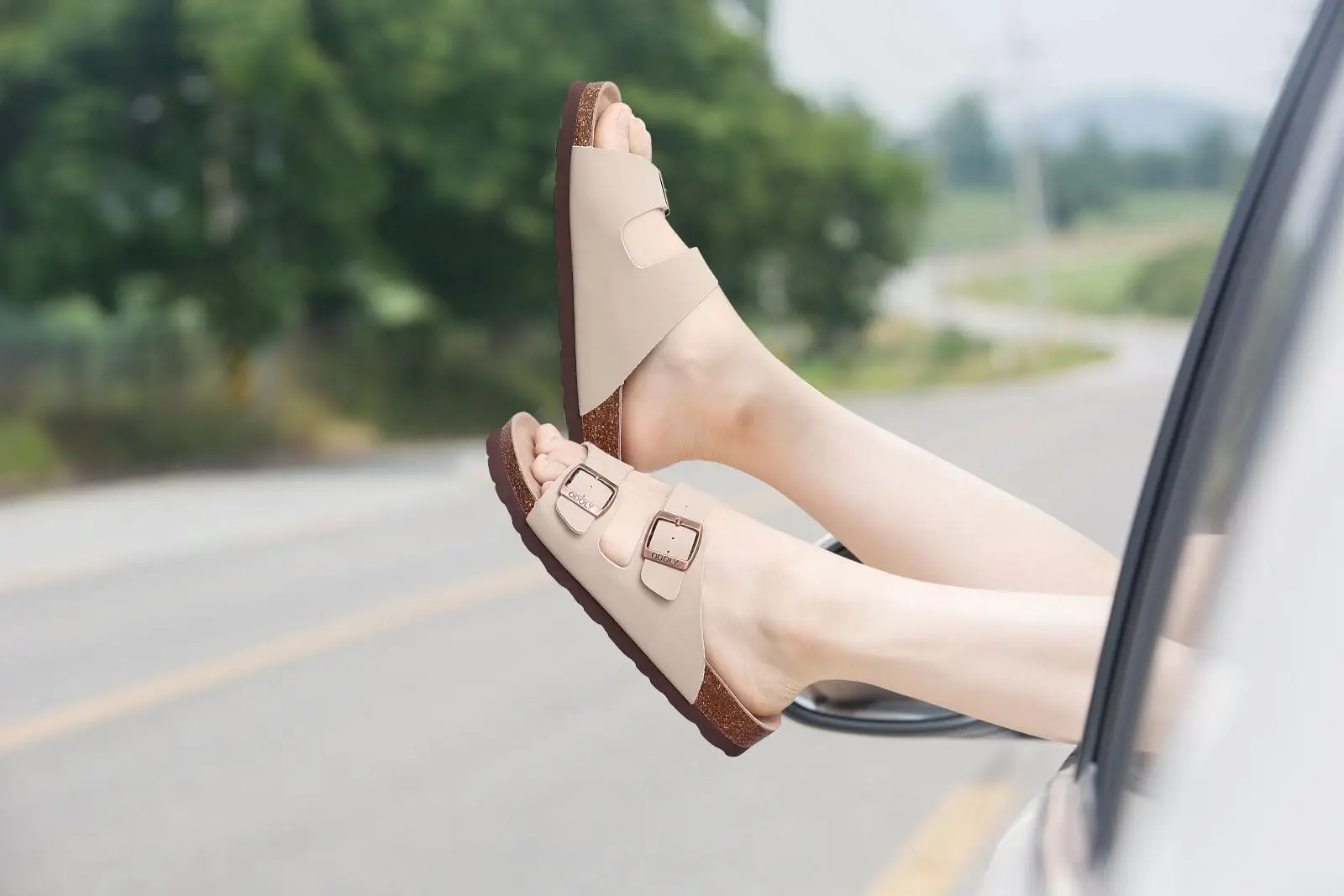 Smile Pop Classic Arizoan Men Suede Slippers Men Clogs Sandals Cow Suede Outdoor Antiskid Slippers with Adjustable Buckle Straps