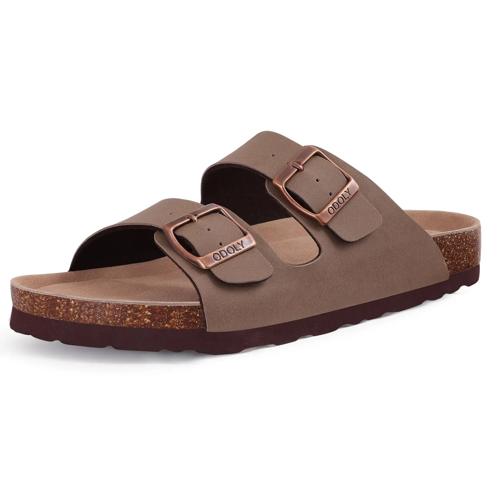 Smile Pop Classic Arizoan Men Suede Slippers Men Clogs Sandals Cow Suede Outdoor Antiskid Slippers with Adjustable Buckle Straps