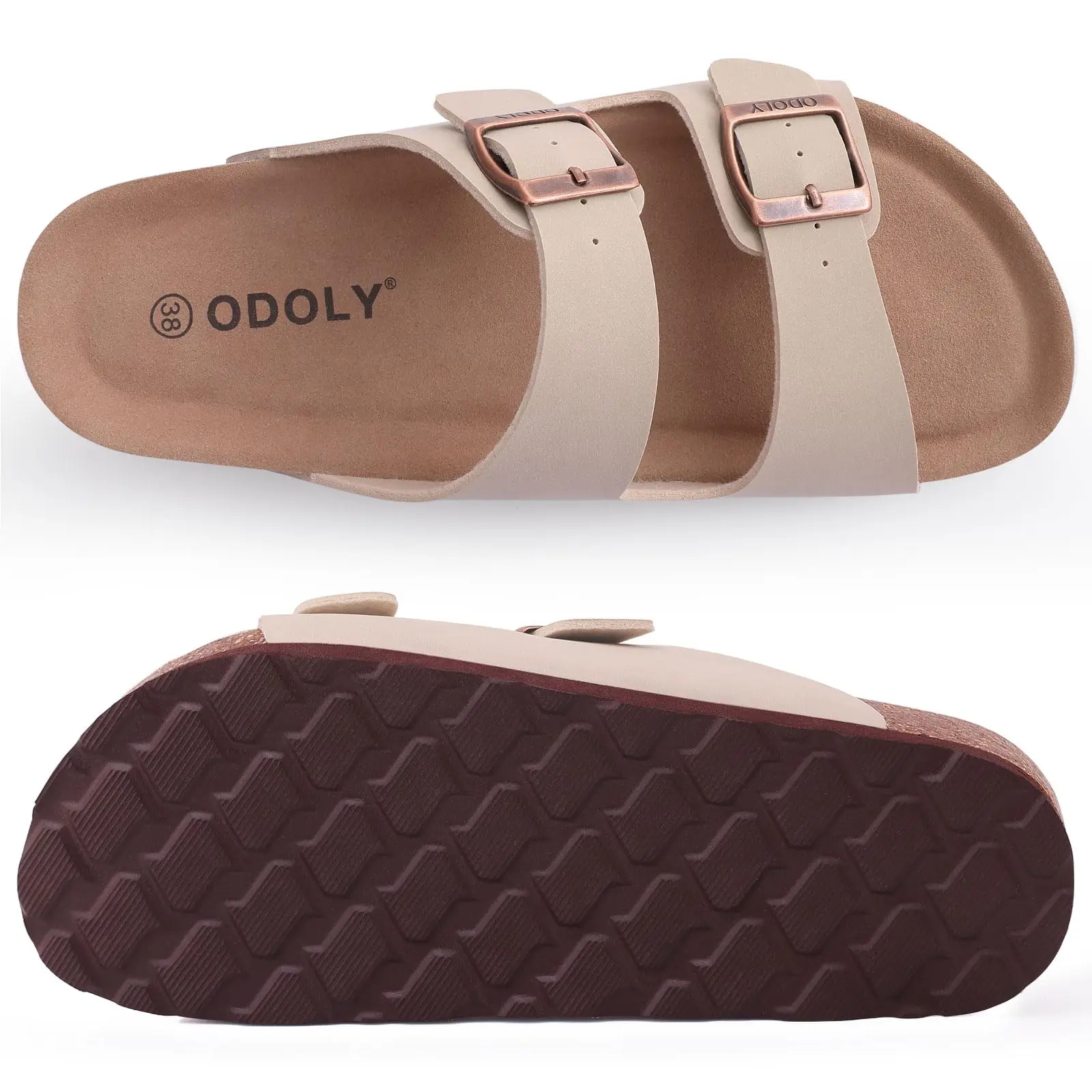 Smile Pop Classic Arizoan Men Suede Slippers Men Clogs Sandals Cow Suede Outdoor Antiskid Slippers with Adjustable Buckle Straps