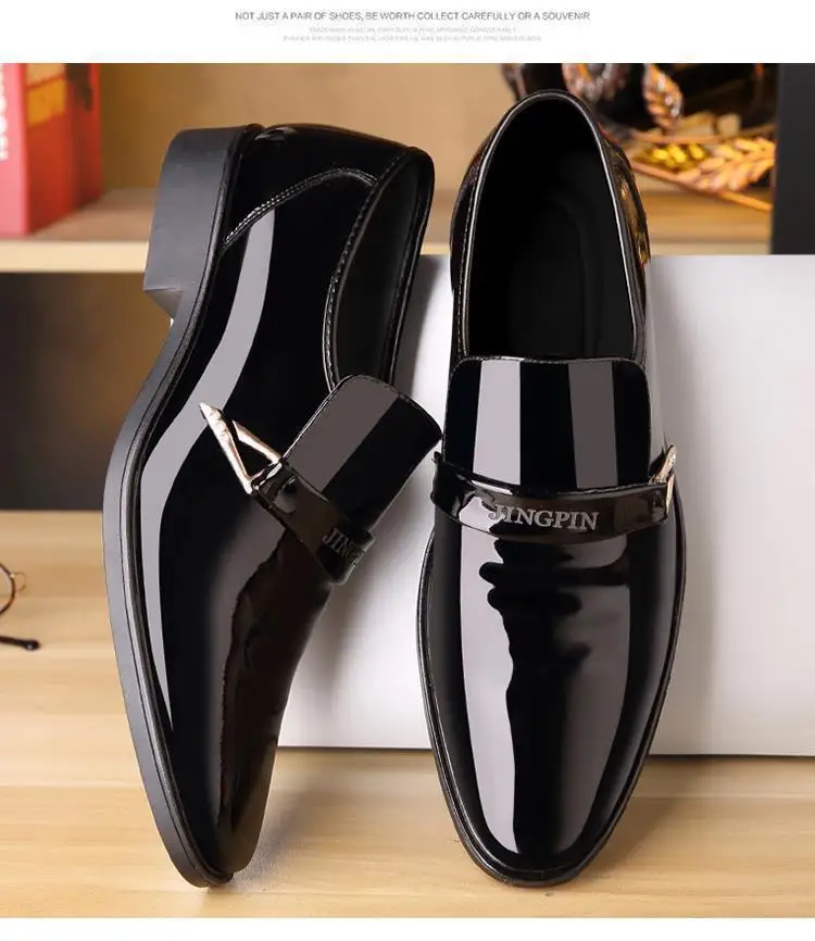 Spring Autumn Men's New Leather Shoes Casual Patent Leather Oxford footwear Moccasin Fashion business shoes Trend non slip Shoe