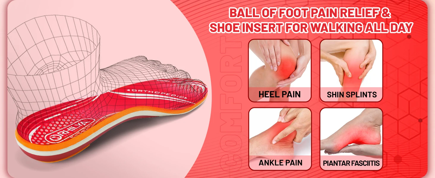 220lbs+ Plantar Fasciitis Orthopedic Sport Insole High Arch Support Men Women Sole, Flat Feet Pain Relief Orthotic Shoe Insert