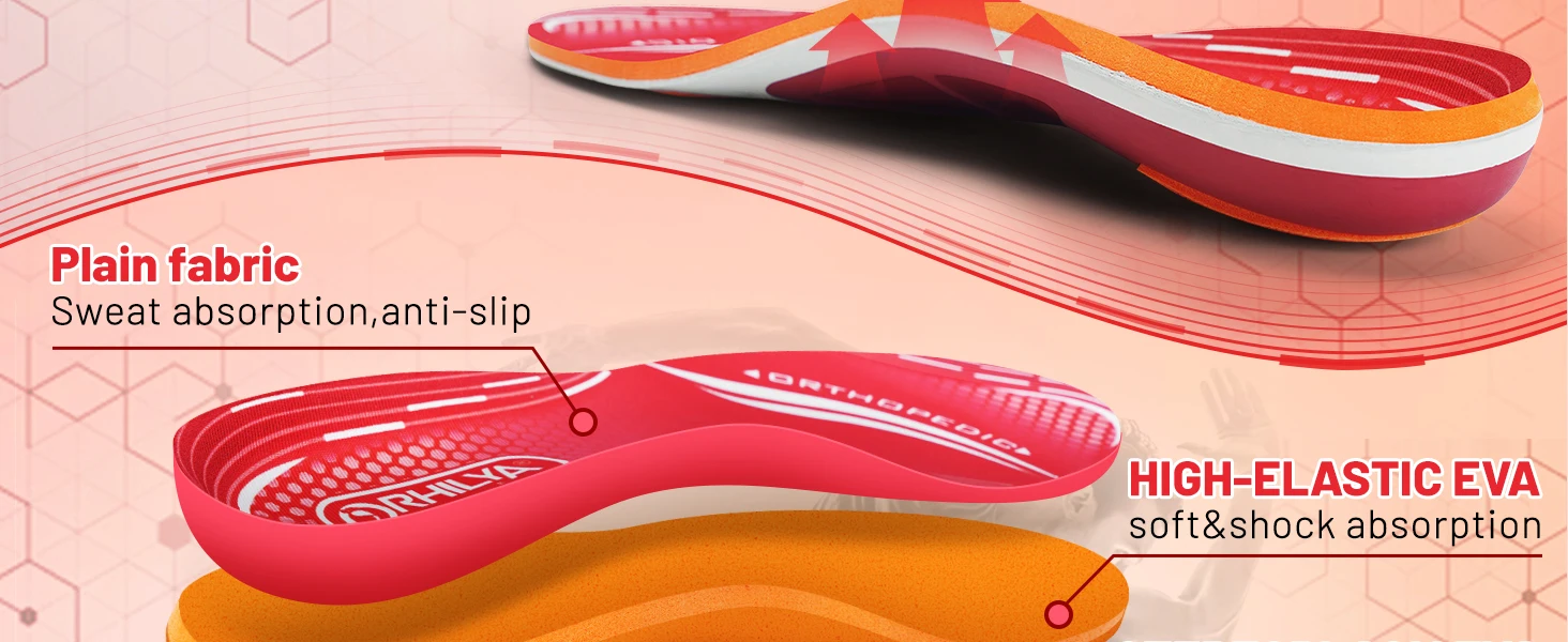 220lbs+ Plantar Fasciitis Orthopedic Sport Insole High Arch Support Men Women Sole, Flat Feet Pain Relief Orthotic Shoe Insert