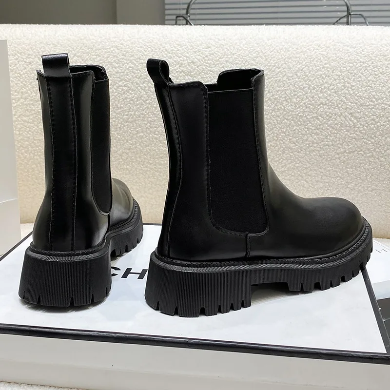 2024 Chelsea boots new thick-soled women's winter shoes for women autumn fashion thick-soled short boots for women