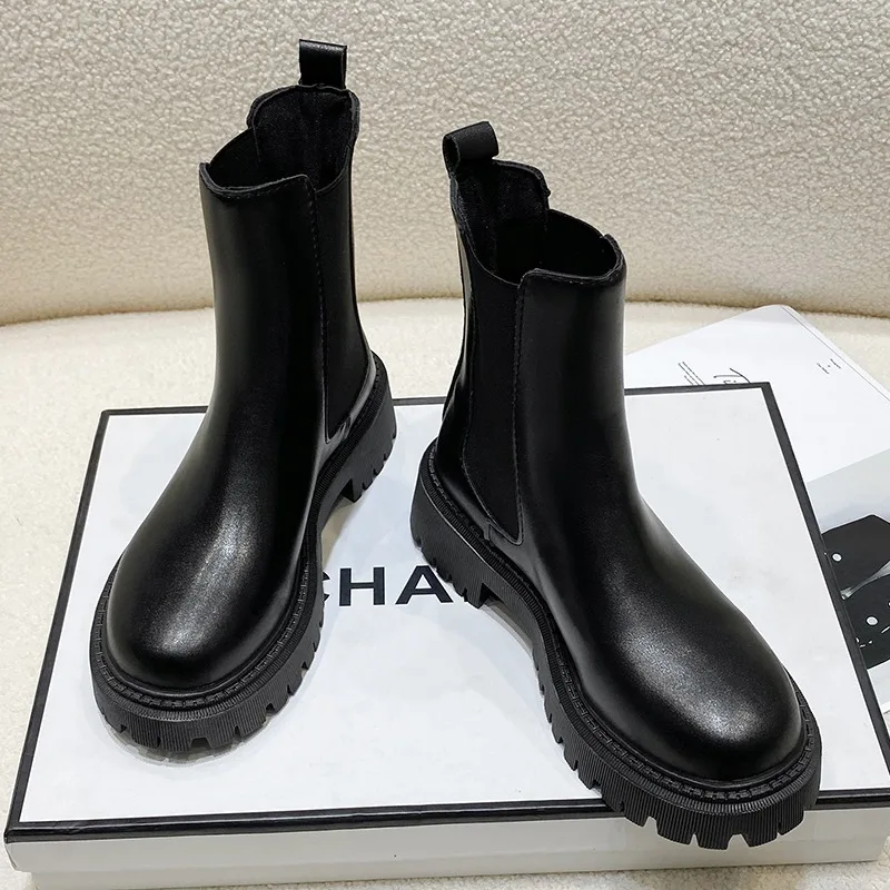 2024 Chelsea boots new thick-soled women's winter shoes for women autumn fashion thick-soled short boots for women