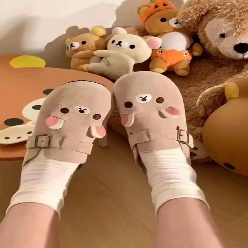 New Thick Bottom Rilakkuma Women's Shoes Cartoon Height Increase Anime Periphery Retro Cute Rilakkuma Slippers
