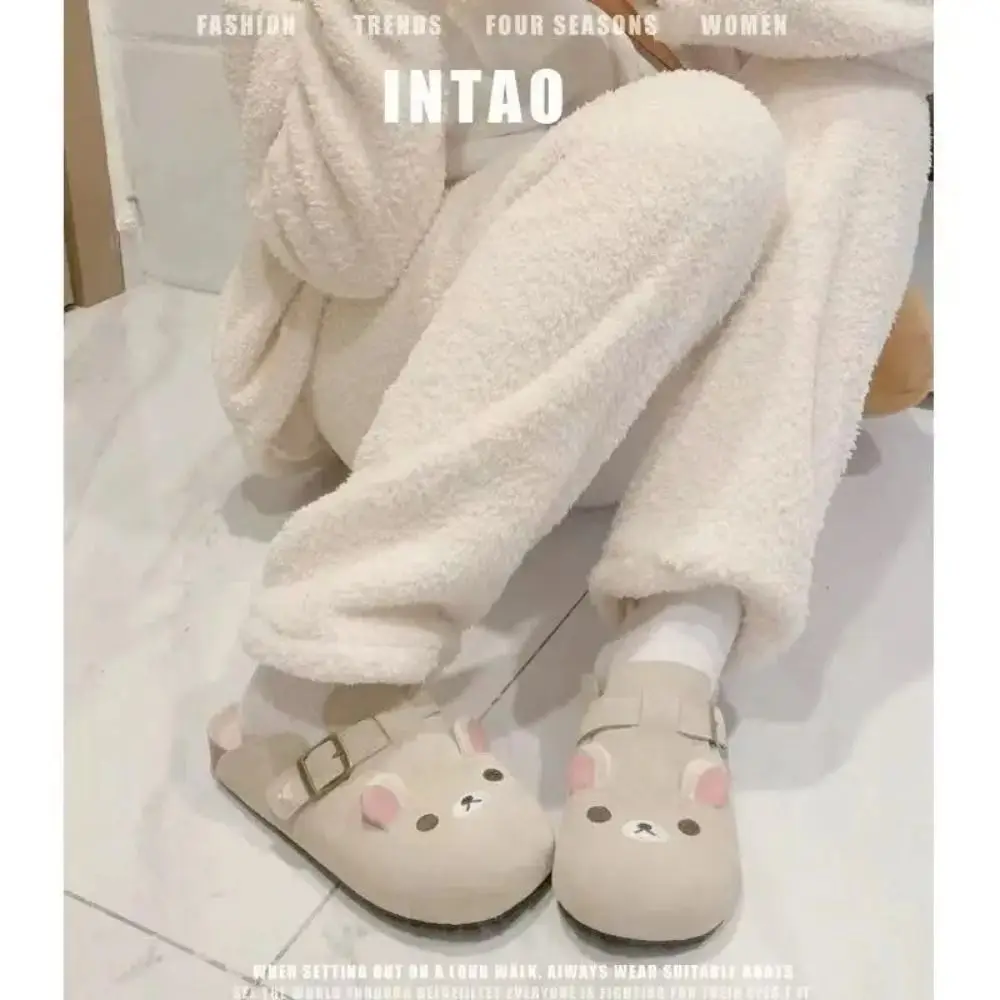 New Thick Bottom Rilakkuma Women's Shoes Cartoon Height Increase Anime Periphery Retro Cute Rilakkuma Slippers
