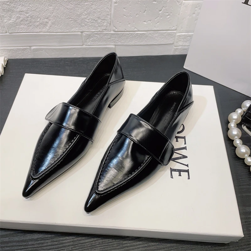 Women Flats Shoes Fashion Pointed Toe Loafers Shoes Autumn 2025 Designer Brand Dress Work Platform Elegant Zapatillas De Mujer