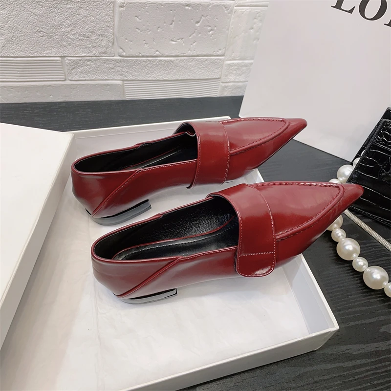 Women Flats Shoes Fashion Pointed Toe Loafers Shoes Autumn 2025 Designer Brand Dress Work Platform Elegant Zapatillas De Mujer