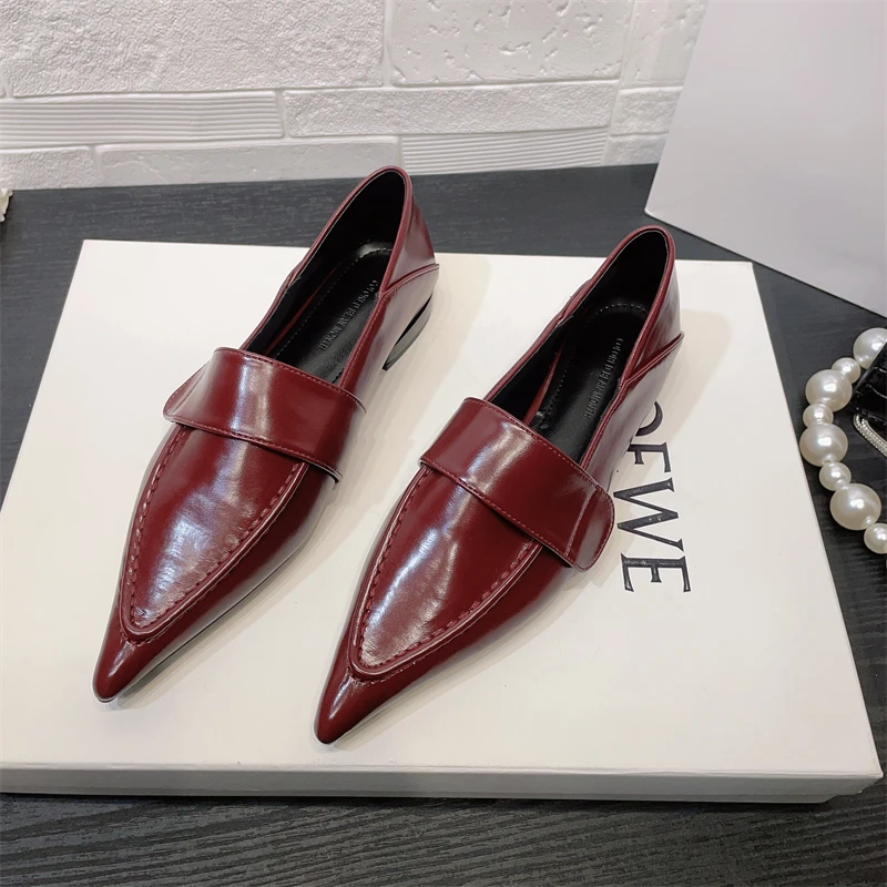 Women Flats Shoes Fashion Pointed Toe Loafers Shoes Autumn 2025 Designer Brand Dress Work Platform Elegant Zapatillas De Mujer