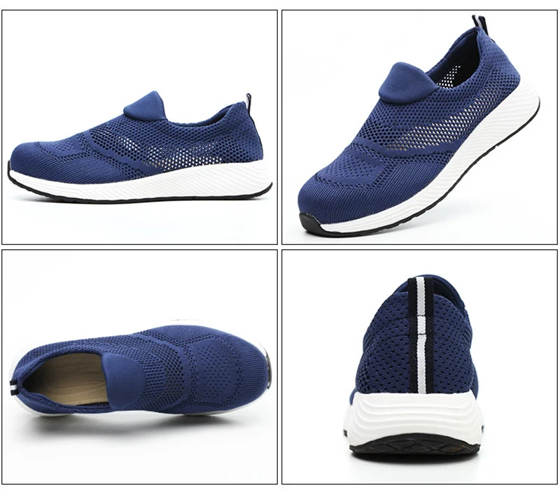 Summer Lightweight Work Sneakers Steel Toe Men Women Tennis Work Safety Shoes Breathable Construction Shoes Work Boots Footwear