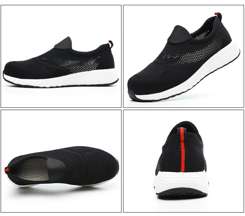 Summer Lightweight Work Sneakers Steel Toe Men Women Tennis Work Safety Shoes Breathable Construction Shoes Work Boots Footwear