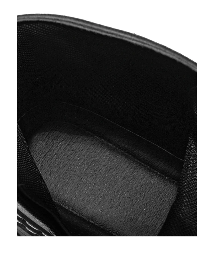 British Style Black High Top Work Boots, Platform Height Increasing Ankle Boots for Outdoor & Commute