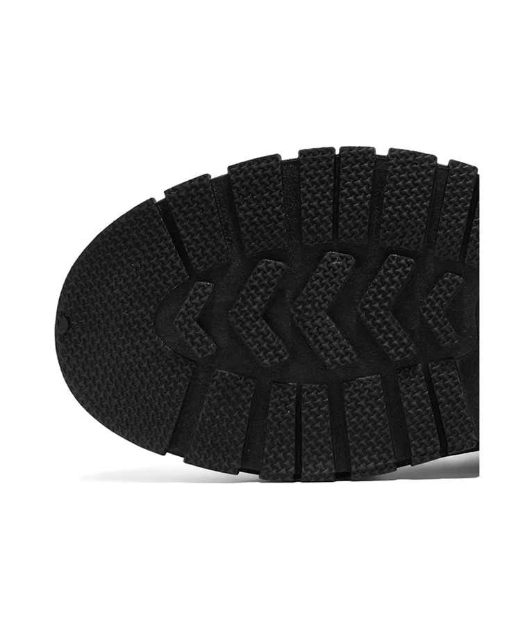 British Style Black High Top Work Boots, Platform Height Increasing Ankle Boots for Outdoor & Commute