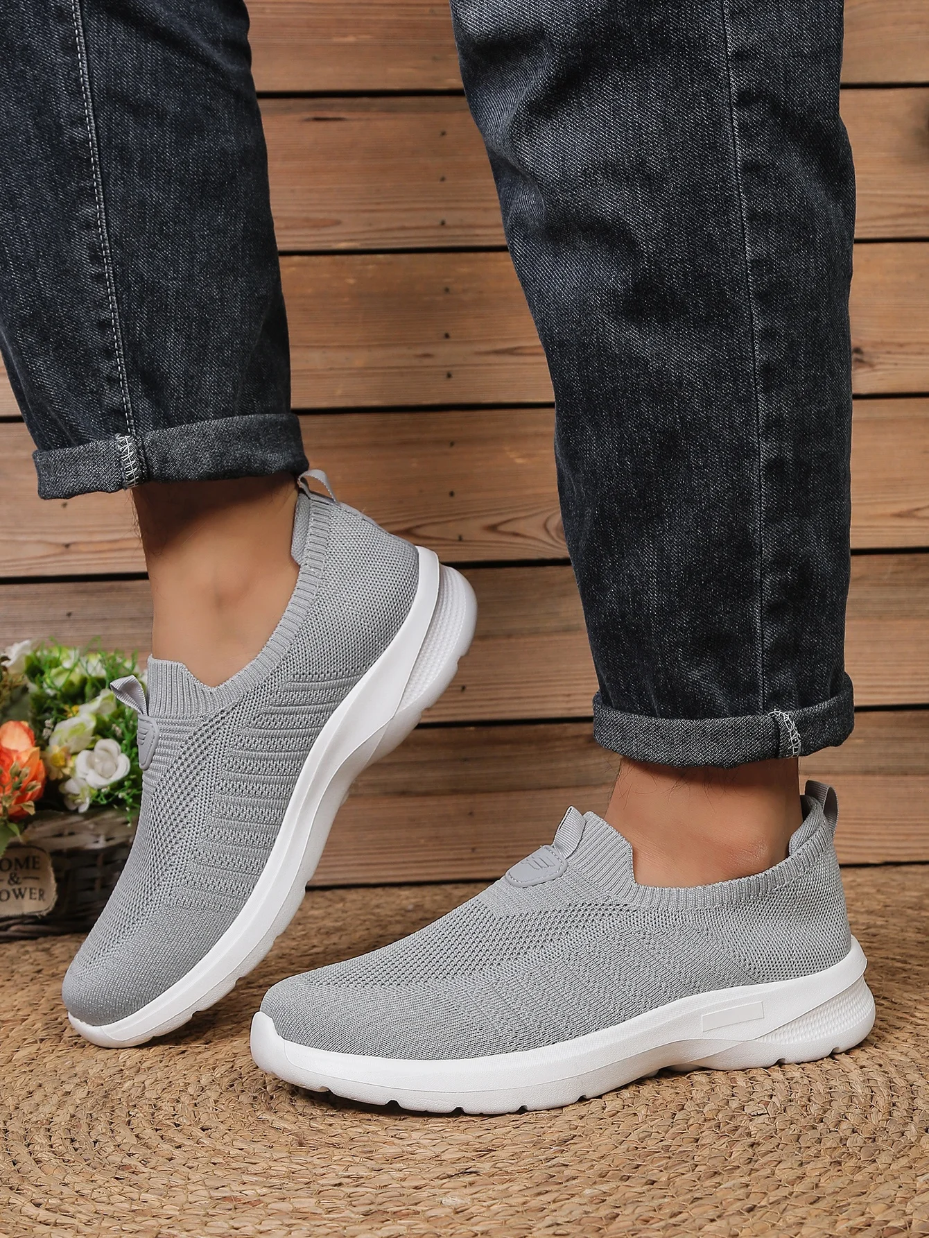 Men's Shoes Solid Color EVA Casual Shoe Lightweight Comfortable Single Sole Non-Tiring Footwear for Everyday Use