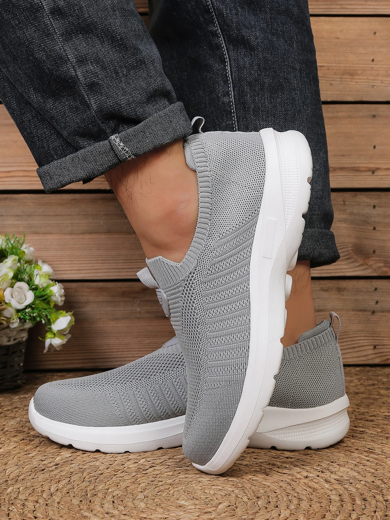 Men's Shoes Solid Color EVA Casual Shoe Lightweight Comfortable Single Sole Non-Tiring Footwear for Everyday Use