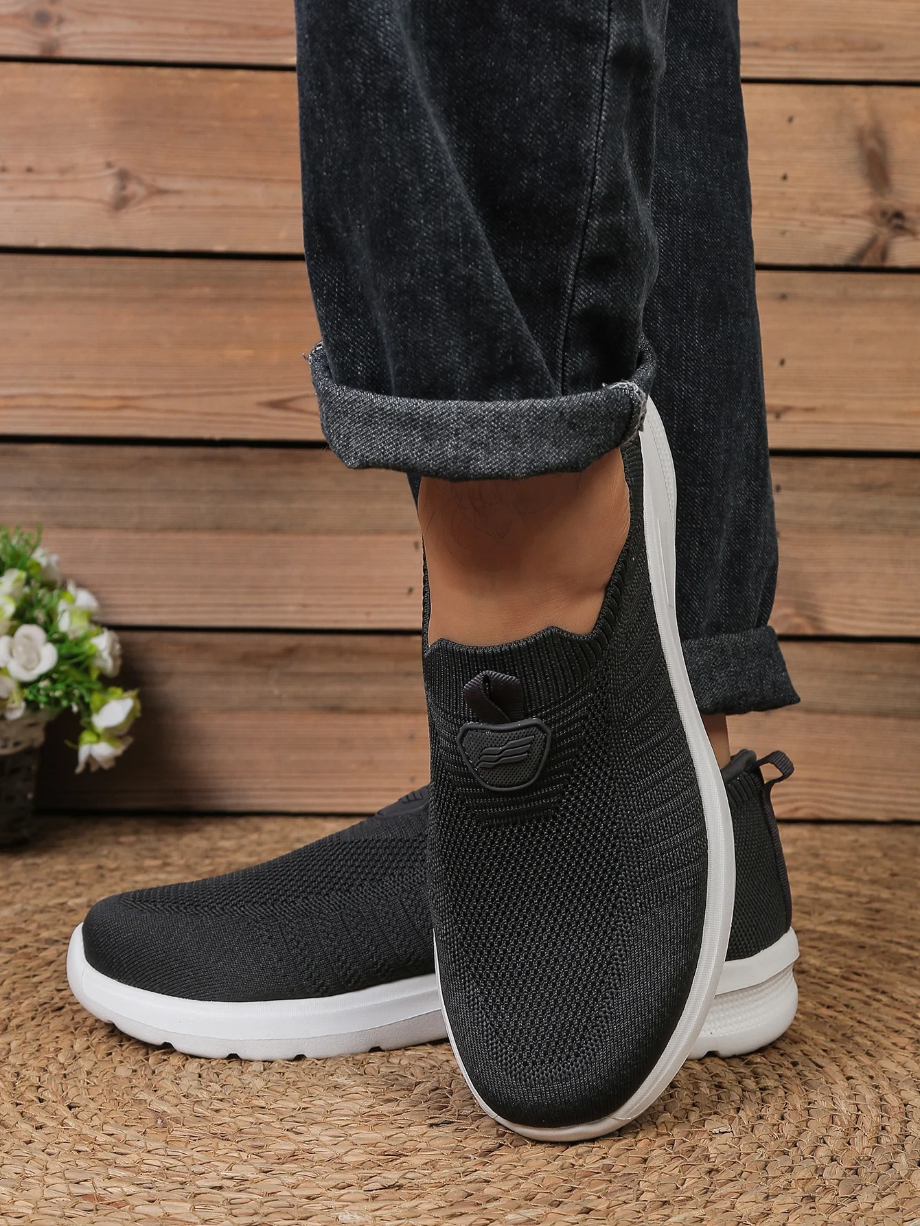 Men's Shoes Solid Color EVA Casual Shoe Lightweight Comfortable Single Sole Non-Tiring Footwear for Everyday Use