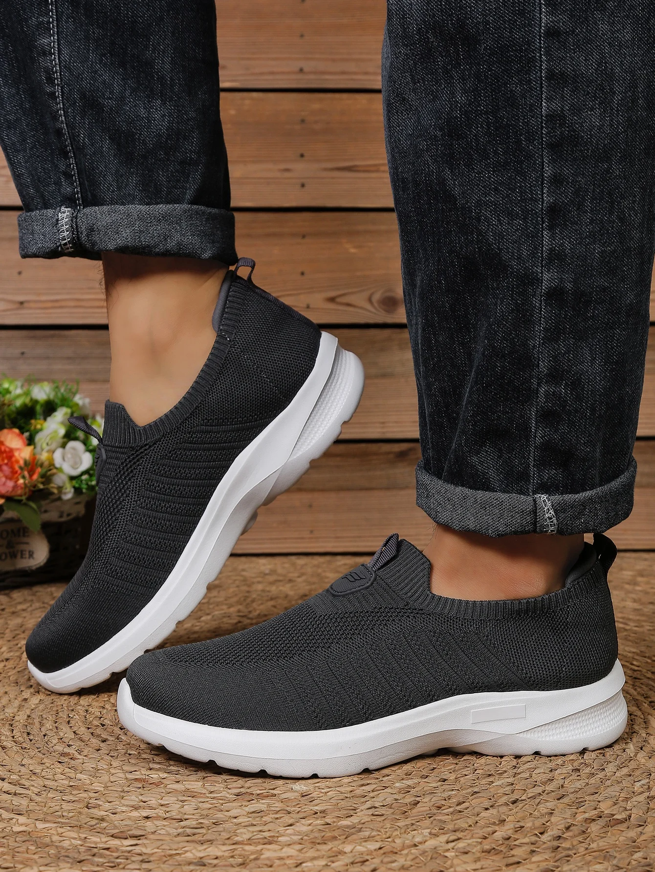 Men's Shoes Solid Color EVA Casual Shoe Lightweight Comfortable Single Sole Non-Tiring Footwear for Everyday Use