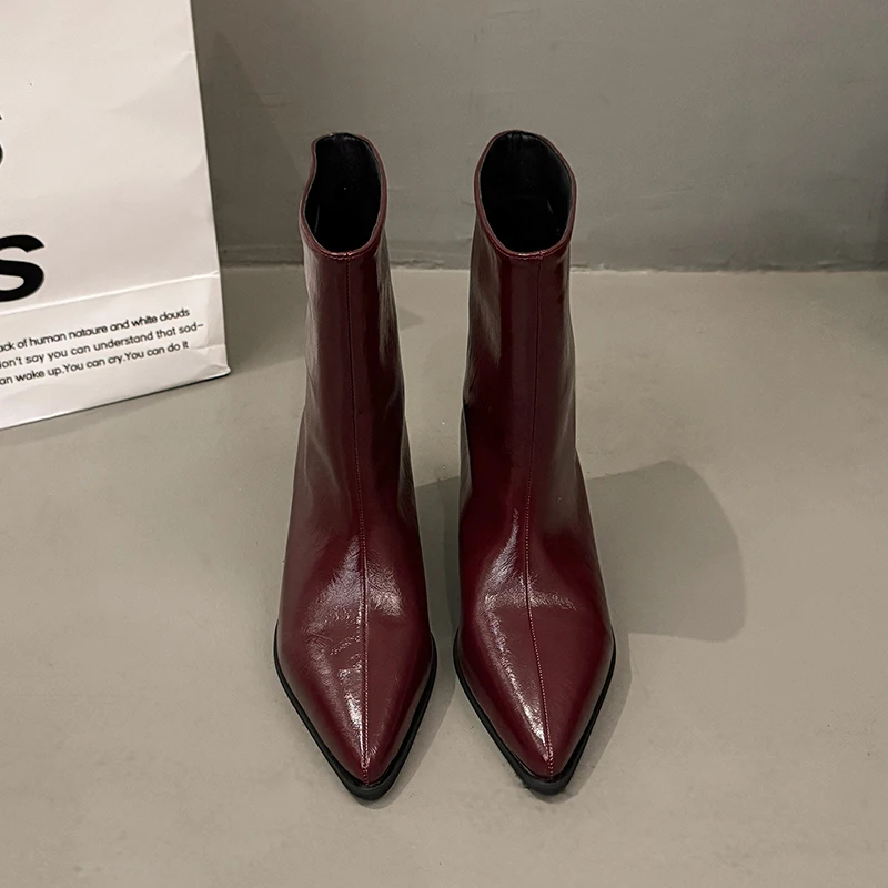 Winter Thin Low Heels Women Knee-High Boots Fashion Pointed Toe Wedding Party Shoes Ladies Elegant Slip On Long Booties