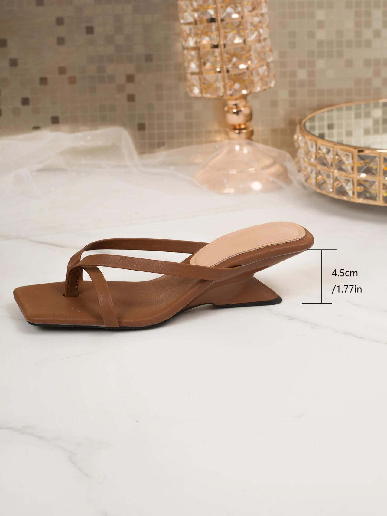 Mid Heels Women Flip Flops Fashion Wedges Woman Slippers 2026 Summer New Shoes Elegant Sandals Casual Pumps Dress Zapatos Mujer