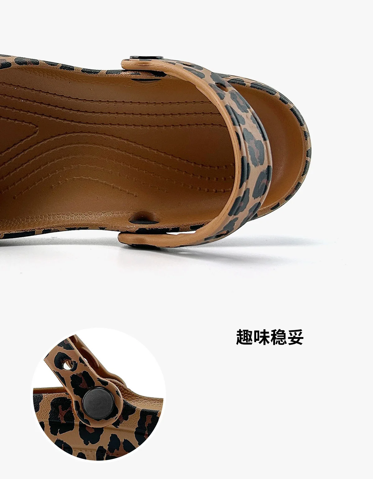 2026 Trendy Women's Leopard Print Mary Jane Clogs 5cm Thick Platform Sandals Arch Support Soft Sole Non-slip Beach Summer Wedges