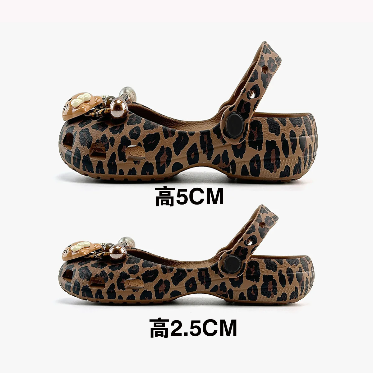 2026 Trendy Women's Leopard Print Mary Jane Clogs 5cm Thick Platform Sandals Arch Support Soft Sole Non-slip Beach Summer Wedges