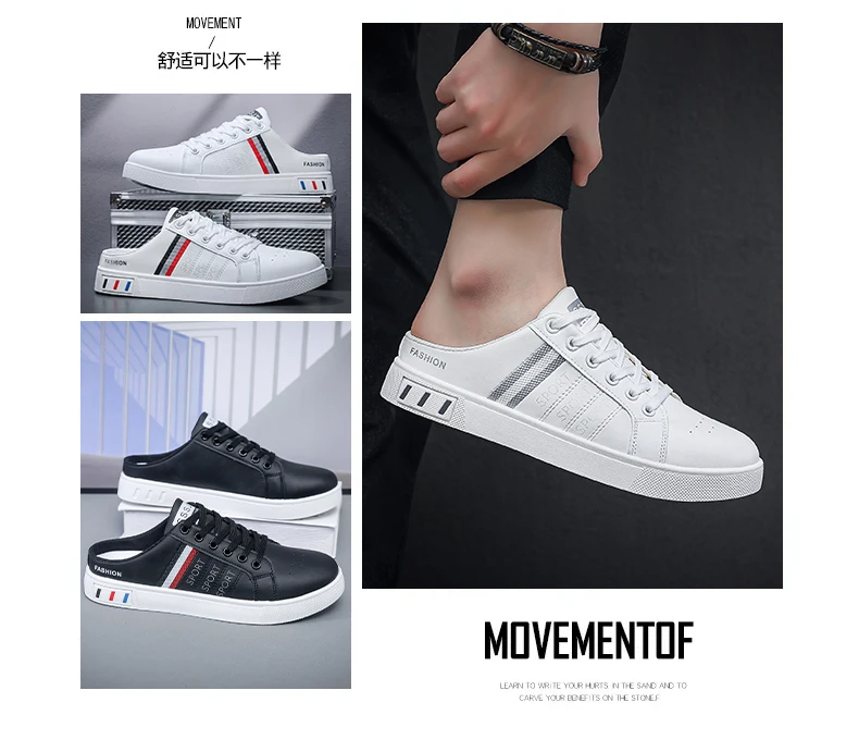 2026Summer Men's Casual Slippers Comfortable High-Quality Fashion Flat Sneakers Brand New Half Slippers for Men