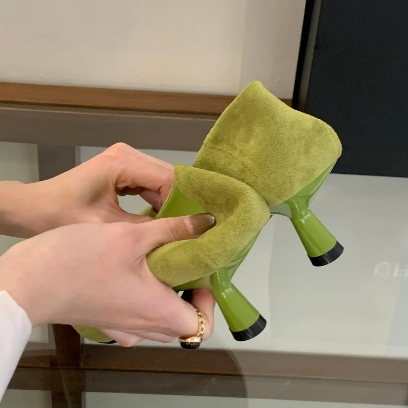Bailamos Autumn Pointed Toe Women Sandals Sexy Shallow Slip On Pumps Shoes Fashion Thin High Heel Ladies Elegant Dress Shoes