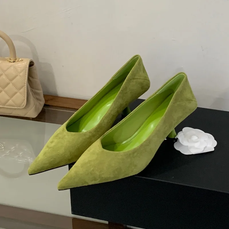 Bailamos Autumn Pointed Toe Women Sandals Sexy Shallow Slip On Pumps Shoes Fashion Thin High Heel Ladies Elegant Dress Shoes