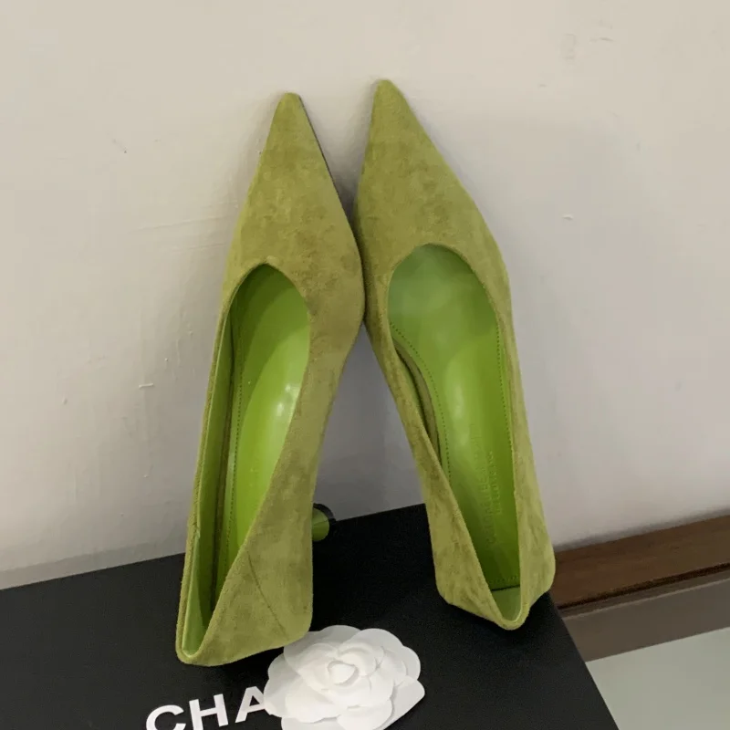 Bailamos Autumn Pointed Toe Women Sandals Sexy Shallow Slip On Pumps Shoes Fashion Thin High Heel Ladies Elegant Dress Shoes