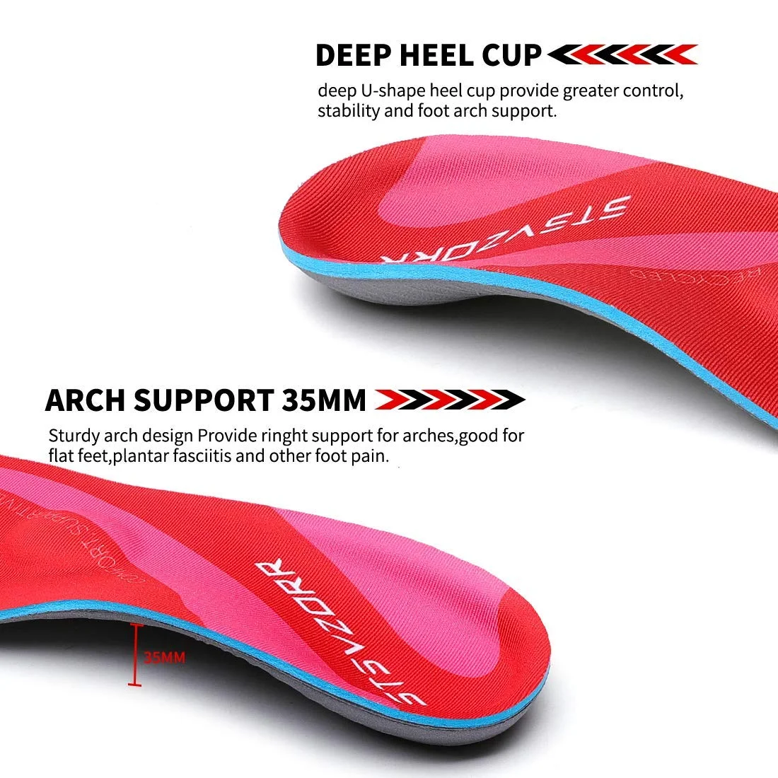 High Arch Support Plantar Fasciitis Orthopedic Shoe Sport Insole Men Women Flat Feet Sneaker Orthotic Plantillas Insert Sole