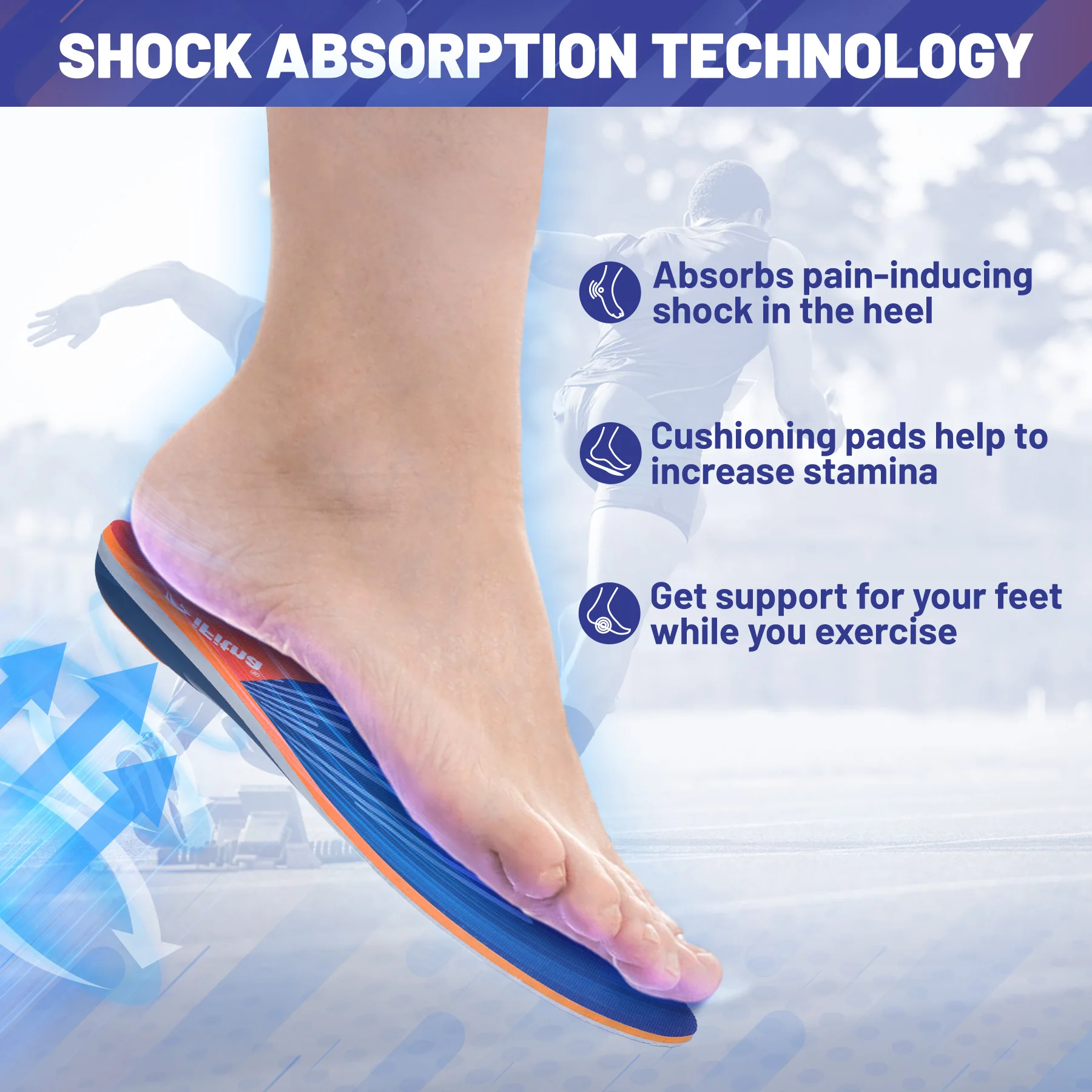 High Arch Support Plantar Fasciitis Orthopedic Shoe Sport Insole Men Women Flat Feet Sneaker Orthotic Plantillas Insert Sole
