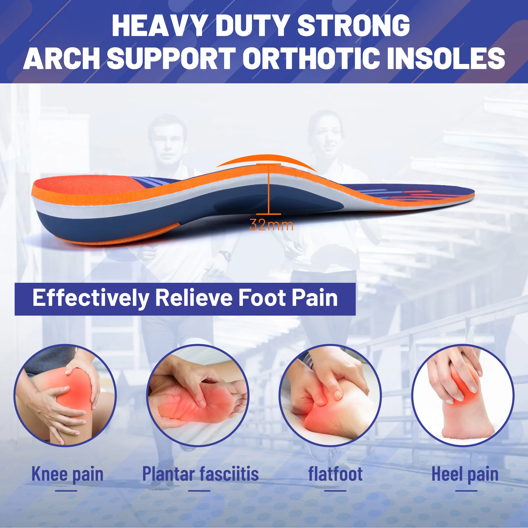 High Arch Support Plantar Fasciitis Orthopedic Shoe Sport Insole Men Women Flat Feet Sneaker Orthotic Plantillas Insert Sole