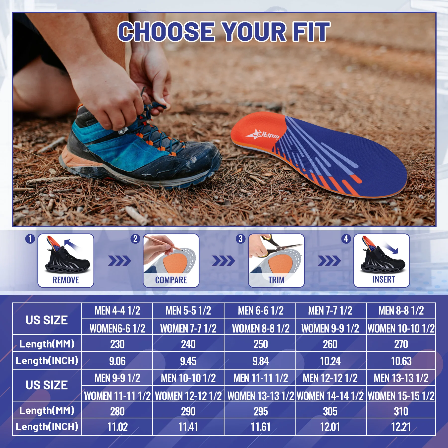 High Arch Support Plantar Fasciitis Orthopedic Shoe Sport Insole Men Women Flat Feet Sneaker Orthotic Plantillas Insert Sole