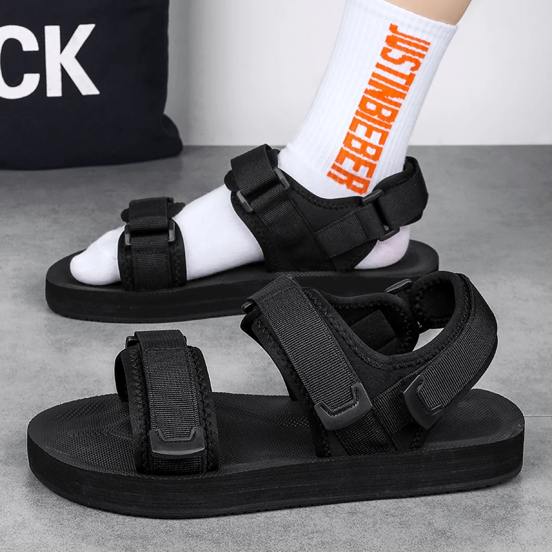 Men Sandals Outdoor Wadable Arch Support Yoga Shoes Gladiator Open Toe Summer Beach Slippers Flat Man Big Plus Size 39-50 Shoe