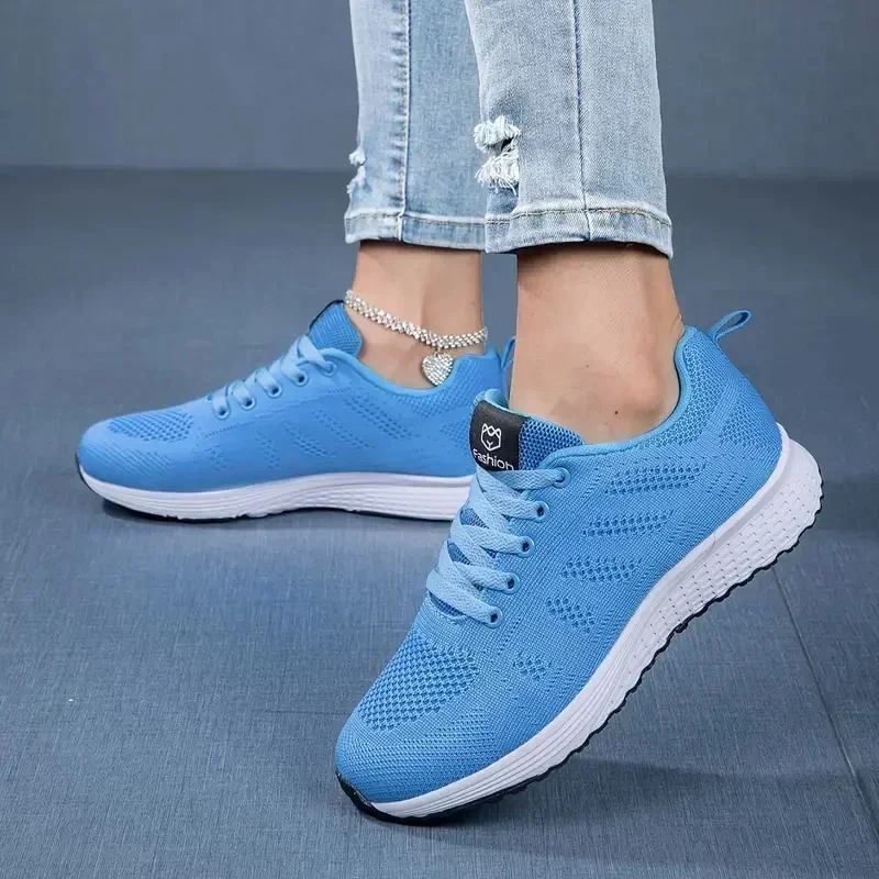 Women's Casual Flats Sports Shoes Mesh Breathable Trainers Ladies Shoes Platform Female Sneakers for Women Basket Tenis Feminino