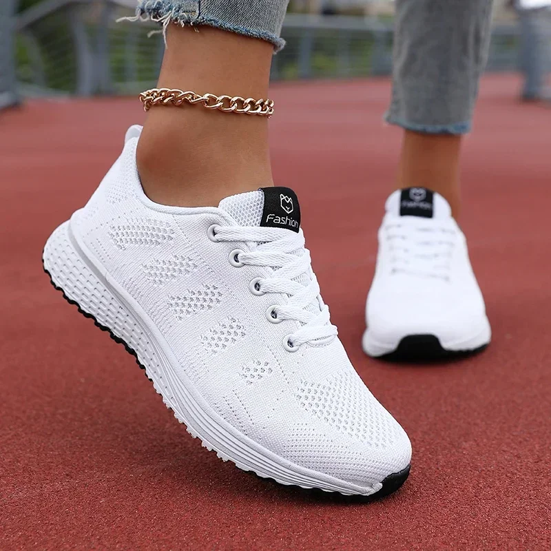 Women's Casual Flats Sports Shoes Mesh Breathable Trainers Ladies Shoes Platform Female Sneakers for Women Basket Tenis Feminino