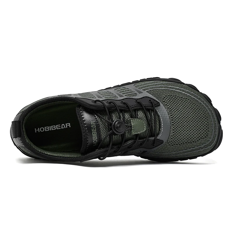 HOBIBEAR Wide Toe Barefoot Sneaker Unisex Non Slip Outdoor Athletic Shoes Elastic Band Beach Sneakers