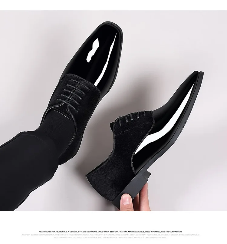 Men's formal wear new business leather shoes Men Casual Lace Up Formal Shoes Office Work Shoe for Male fashion Wedding Oxfords