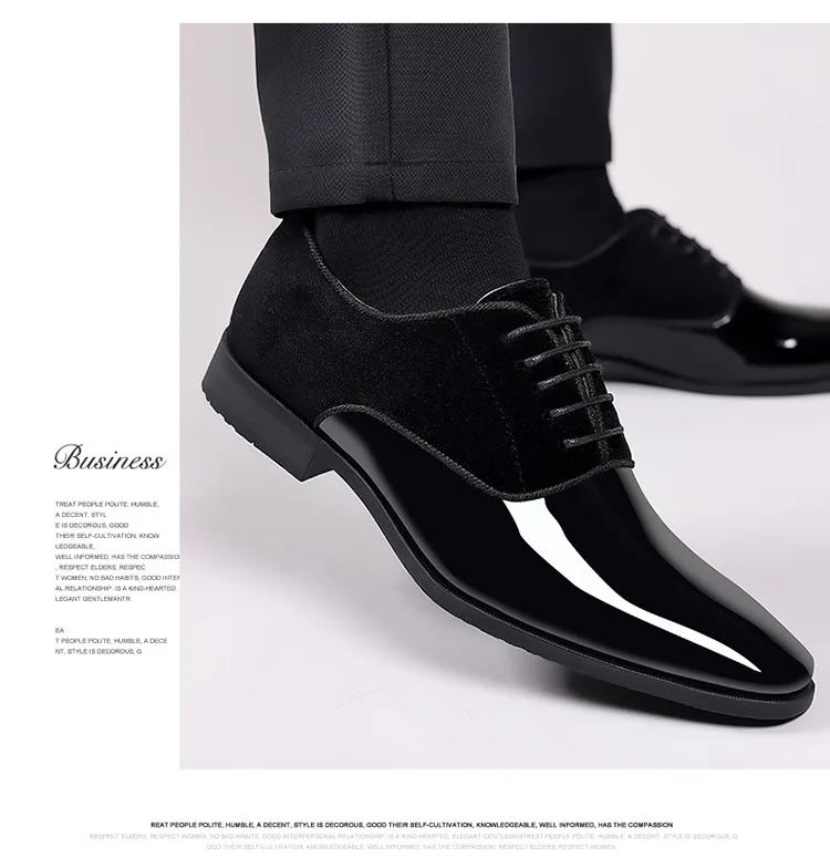 Men's formal wear new business leather shoes Men Casual Lace Up Formal Shoes Office Work Shoe for Male fashion Wedding Oxfords
